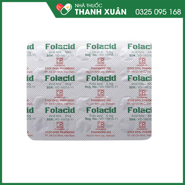 Folacid dự phòng và điều trị thiếu acid folic